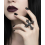 Bague croix gothique noire en métal – 4 cm