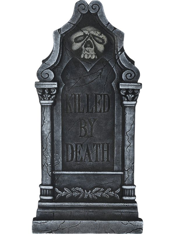 Pierre tombale Halloween gothique “Killed by Death” – 90 x 45 cm
