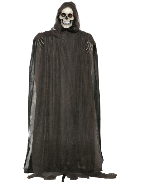 Squelette Halloween sur pied lumineux et sonore – 175 cm