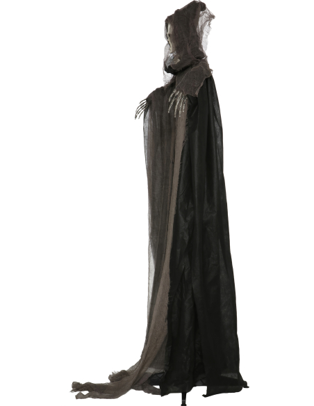 Squelette Halloween sur pied lumineux et sonore – 175 cm