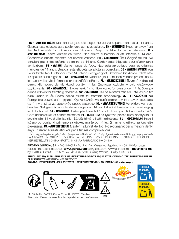 Double squelette suspendu lumineux Halloween en...