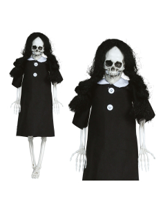 Suspension squelette gothique en robe noire Halloween – 40 cm