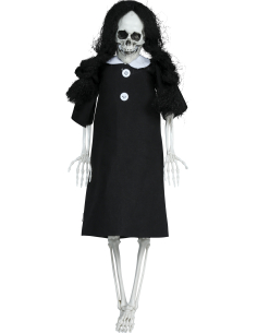 Suspension squelette gothique en robe noire Halloween – 40 cm 2