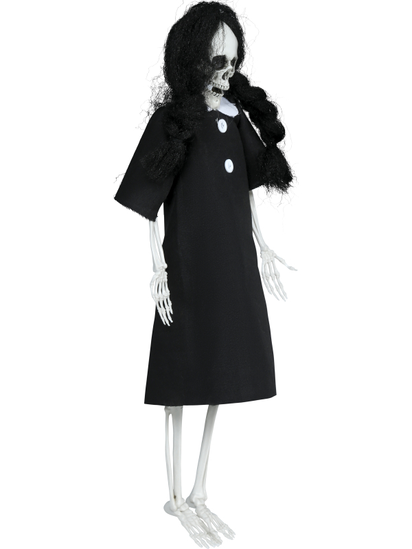 Suspension squelette gothique en robe noire Halloween – 40 cm