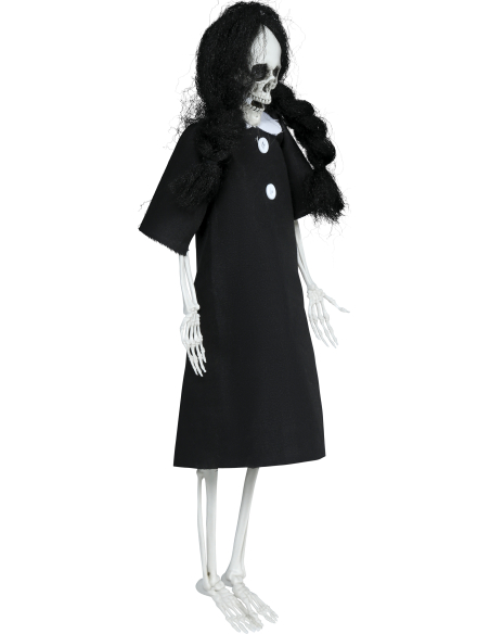 Suspension squelette gothique en robe noire Halloween – 40 cm