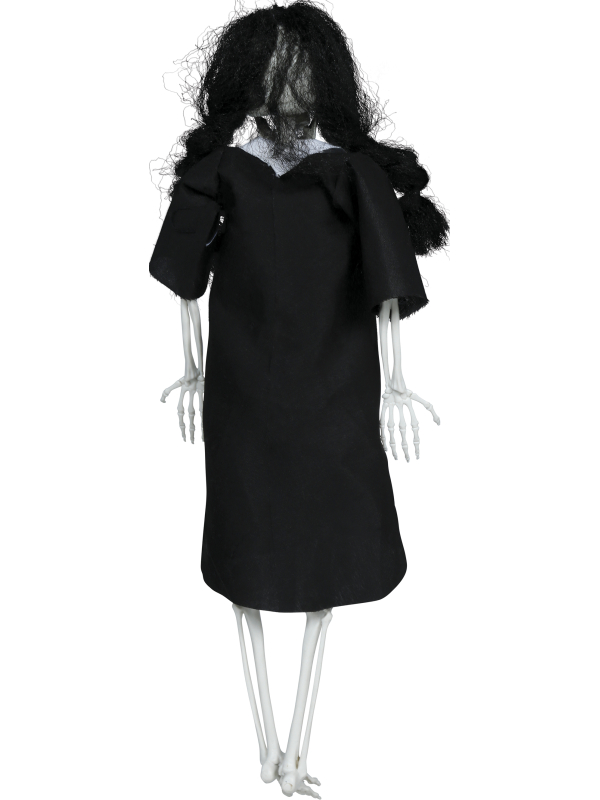 Suspension squelette gothique en robe noire Halloween – 40 cm