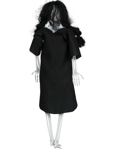 Suspension squelette gothique en robe noire Halloween – 40 cm