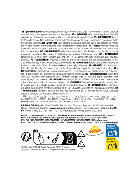 Suspension squelette gothique en robe noire Halloween – 40 cm