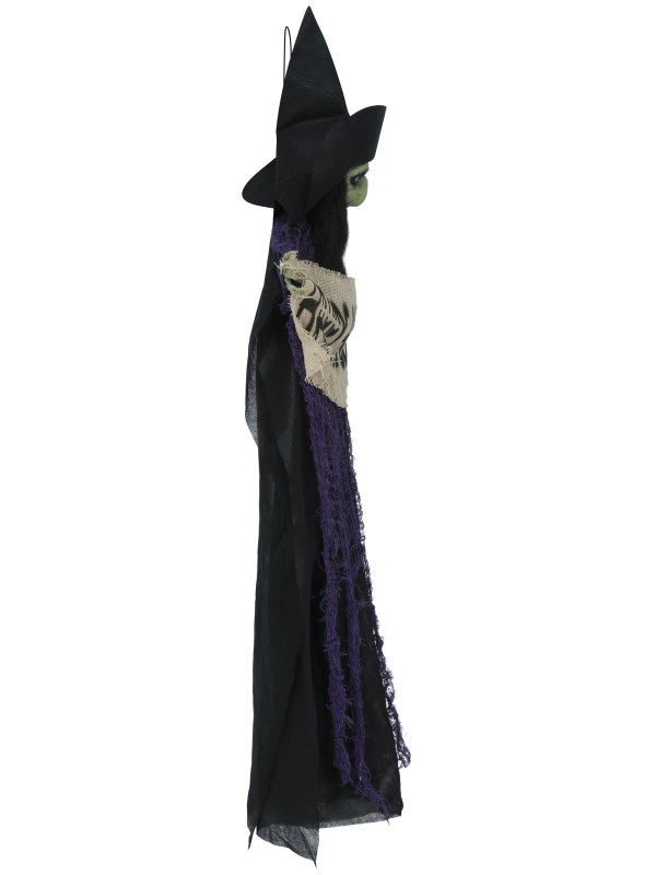 Suspension sorcière Halloween avec panneau Happy Halloween – 110 cm