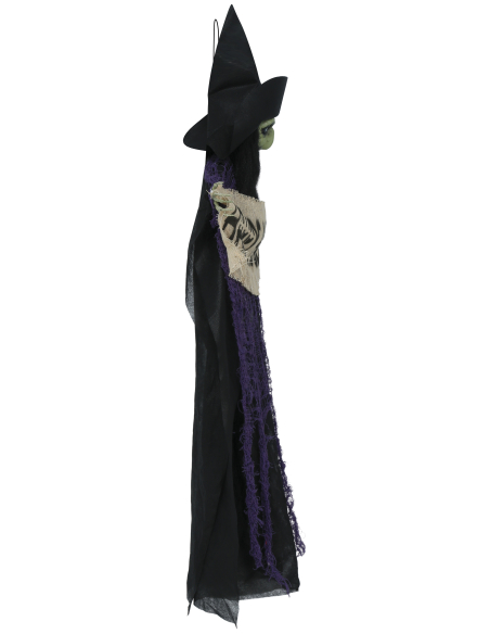 Suspension sorcière Halloween avec panneau Happy Halloween – 110 cm