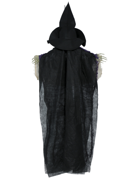 Suspension sorcière Halloween avec panneau Happy Halloween – 110 cm
