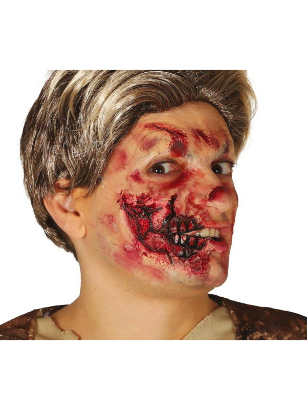 Cicatrice demi-bouche en latex effet blessure