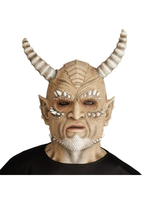 Masque démon des sables en latex avec cornes – 50 cm