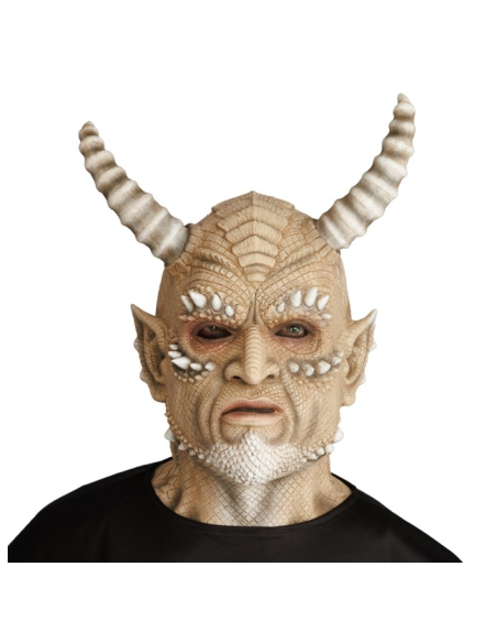 Masque démon des sables en latex avec cornes – 50 cm
