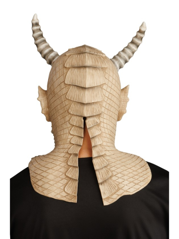 Masque démon des sables en latex avec cornes – 50 cm