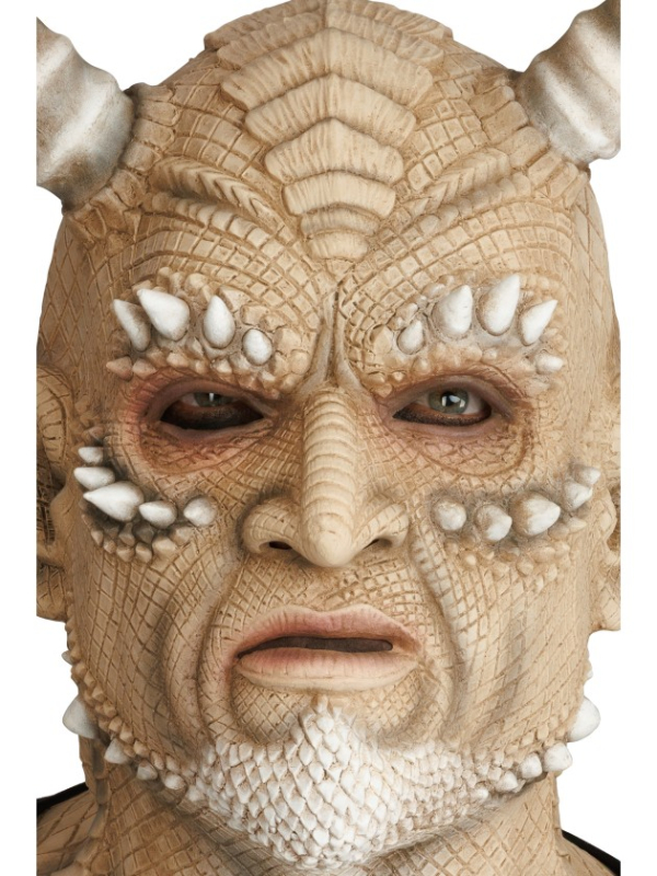 Masque démon des sables en latex avec cornes – 50 cm