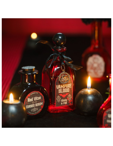 Flacon carré en verre rouge Vampire Blood