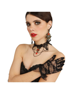 Kit bijoux gothiques femme avec gants dentelle noire – 3 pièces