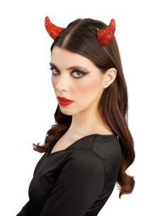Cornes de diable rouges à strass sur pinces à cheveux – 5,5 cm 2