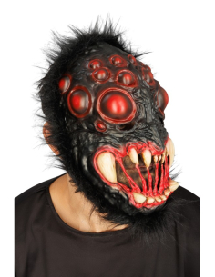 Masque araignée Halloween en mousse noir et rouge – 20 x 14 x 30 cm 2