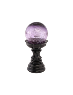Boule magique LED violette sur socle noir en résine – 22 cm 2