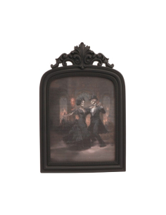 Cadre gothique noir couple de squelettes dansant – 35,5 cm 2