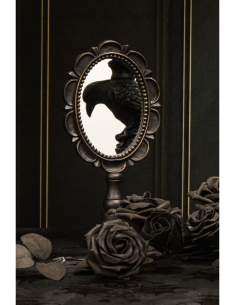 Petit miroir décoratif noir à poser en résine