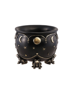 Chaudron de sorcière noir en résine avec pieds grenouilles – 20 cm 2