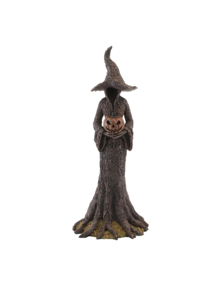 Statue sorcière de la forêt en résine avec citrouille – 40,5 cm