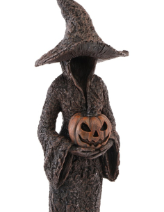 Statue sorcière de la forêt en résine avec citrouille – 40,5 cm 2