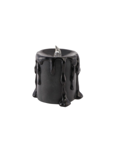 Bougie LED noire effet cire fondue en résine – 10 cm 2