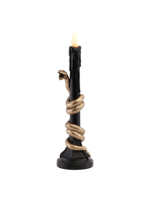Chandelier LED noir en résine avec serpent doré – 41 cm