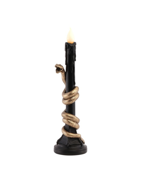 Chandelier LED noir en résine avec serpent doré – 41 cm