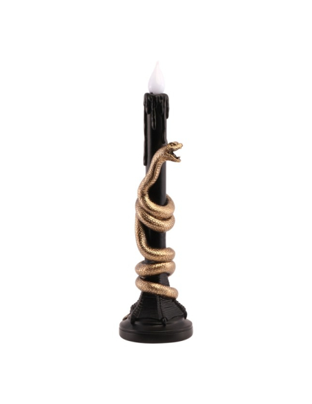Chandelier LED noir en résine avec serpent doré – 41 cm