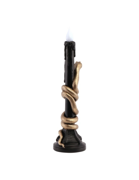 Chandelier LED noir en résine avec serpent doré – 41 cm