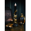 Chandelier LED noir en résine avec serpent doré – 41 cm