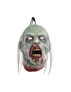 Tête de zombie écorché à suspendre en latex – 25 cm