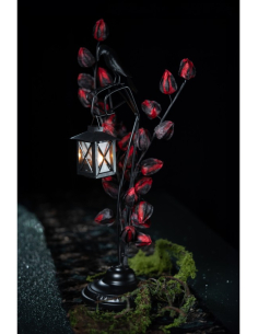 Lanterne gothique avec corbeau sur branche en métal – 50 cm 2