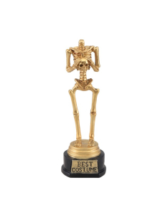 Trophée meilleur déguisement Halloween squelette doré – 18 cm