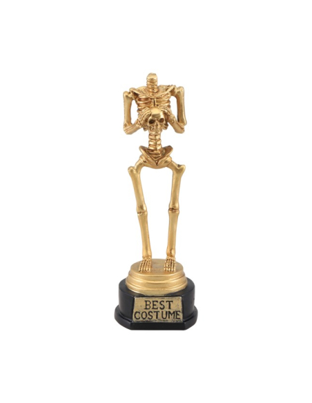 Trophée meilleur déguisement Halloween squelette doré – 18 cm