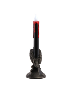 Chandelier LED gothique avec corbeau noir et cire rouge – 45,5 cm 2