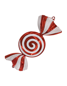 Bonbon géant de Noël rouge et blanc à suspendre – 72 cm 2