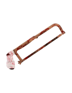 Scie factice ensanglantée Halloween en plastique – 45 cm 2