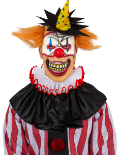 Masque clown effrayant en latex avec cheveux – taille unique