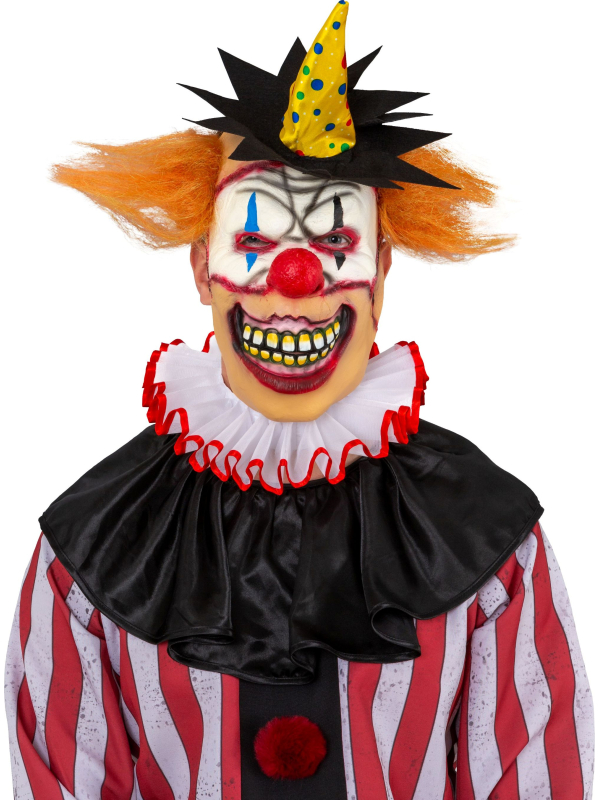 Masque clown effrayant en latex avec cheveux – taille unique