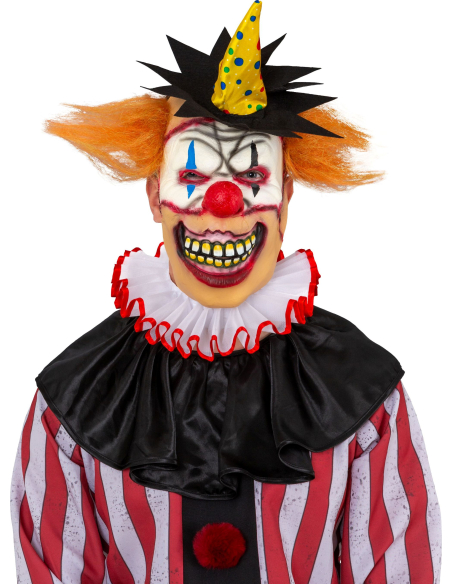 Masque clown effrayant en latex avec cheveux – taille unique