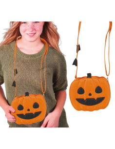 Sac citrouille Halloween orange et noir