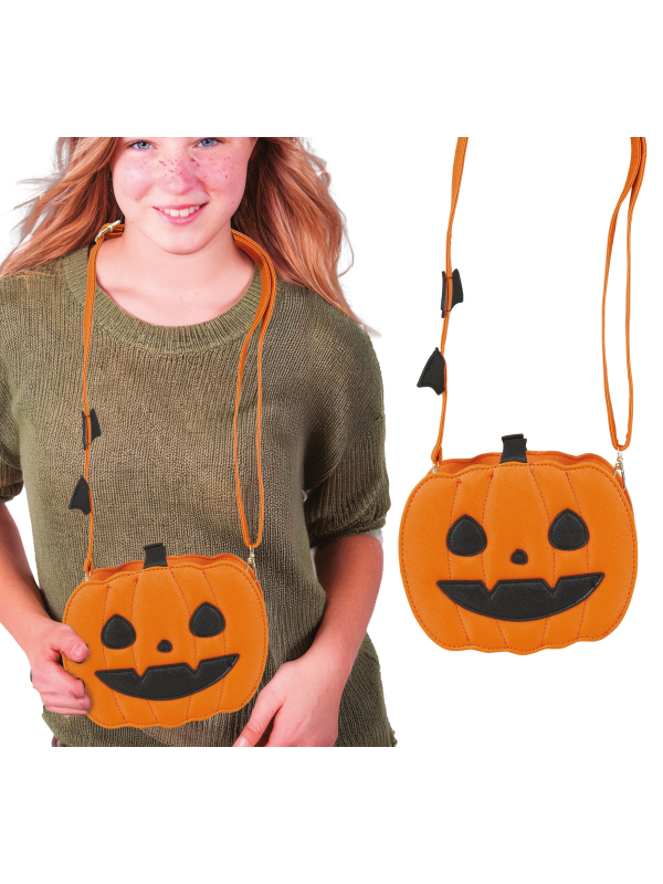 Sac citrouille Halloween orange et noir