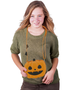 Sac citrouille Halloween orange et noir 2