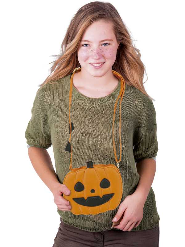 Sac citrouille Halloween orange et noir